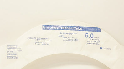 MMJ S.A. de C.V. Mallinckrodt 86227 Uncuffed Tracheal Tube 5.0mmID x 6.9mmOD (x)